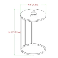Accent & End Tables-Kirkland's Home Round Marble And Gold C-Table White