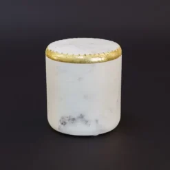 Decorative Bowls & Jars-Kirkland's Home Round Marble And Gold Jar White