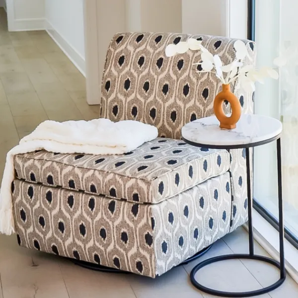 Accent & End Tables-Kirkland's Home Round Marble C-Table White