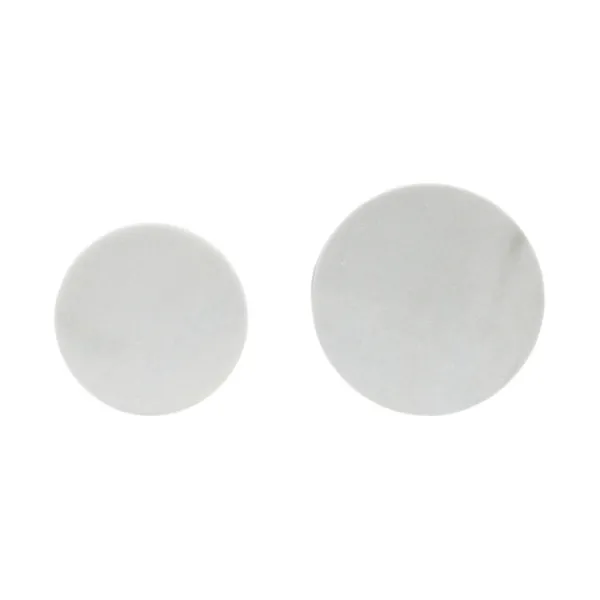 Accent & End Tables-Kirkland's Home Round Marble Nesting 2-Pc. Accent Table Set White
