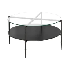 Coffee Tables-Kirkland's Home Round Martha Stewart Coffee Table Black