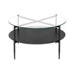 Coffee Tables-Kirkland's Home Round Martha Stewart Coffee Table Black