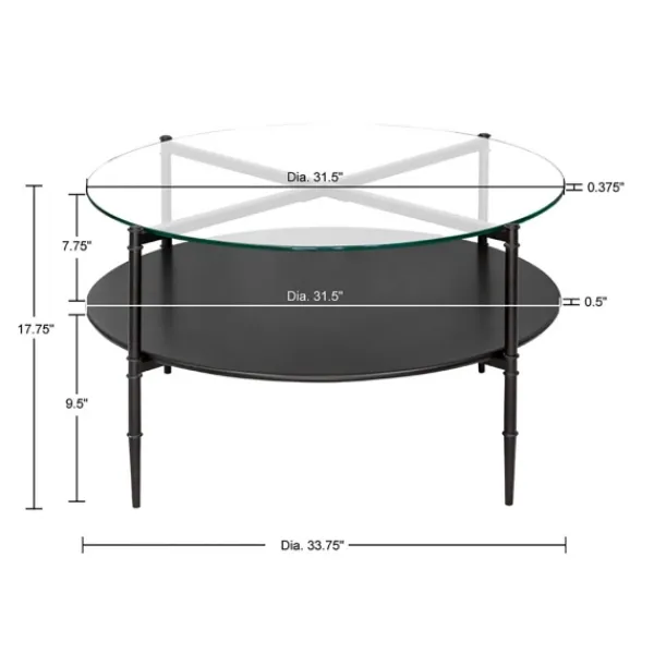 Coffee Tables-Kirkland's Home Round Martha Stewart Coffee Table Black