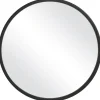 Framed Mirrors-Kirkland's Home Round Matte Black Thick Frame Mirror