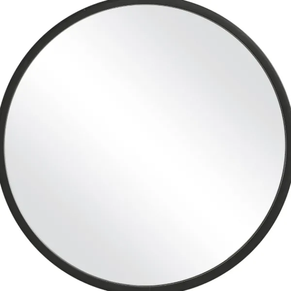 Framed Mirrors-Kirkland's Home Round Matte Black Thick Frame Mirror