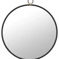 Decorative Mirrors-Kirkland's Home Round Metal Mirror With Ring Black
