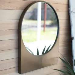 Decorative Mirrors-Kirkland's Home Round Mirror With Rectangular Base