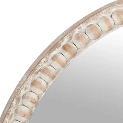 Decorative Mirrors-Kirkland's Home Round Natural Beaded Wall Mirror