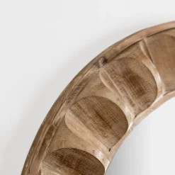 Decorative Mirrors-Kirkland's Home Round Natural Textured Wood Wall Mirror