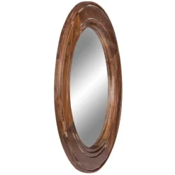 Decorative Mirrors-Kirkland's Home Round Reclaimed Wood Wall Mirror, 31.5 In.