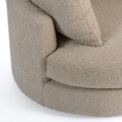 Accent Chairs-Kirkland's Home Round Sand Boucle Swivel Accent Chair Tan