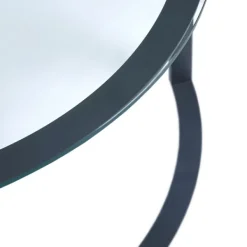 Coffee Tables-Kirkland's Home Round Tempered Glass Hourglass Base Coffee Table Black
