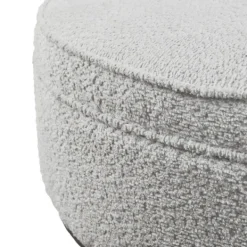 Benches & Ottomans-Kirkland's Home Round Upholstered Ottoman Gray