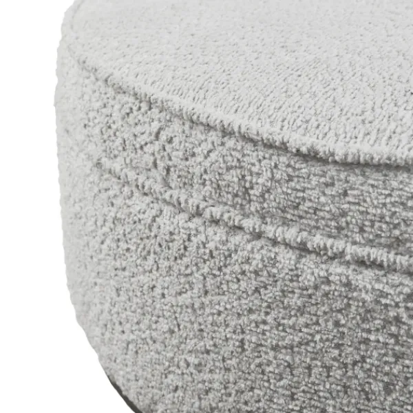 Benches & Ottomans-Kirkland's Home Round Upholstered Ottoman Gray