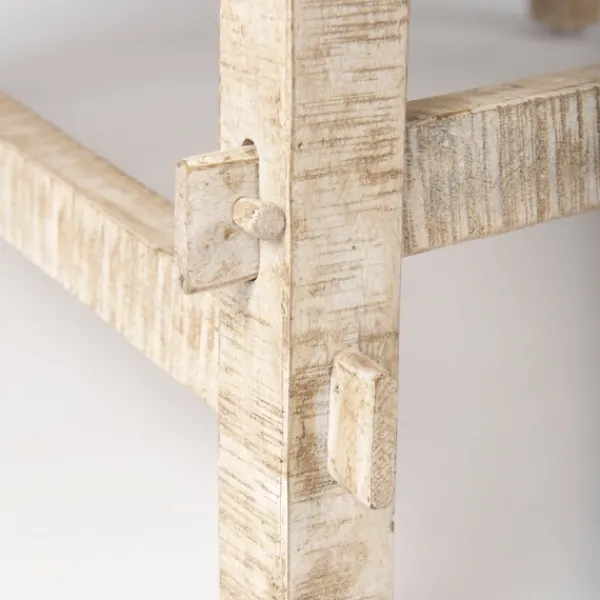 Coffee Tables-Kirkland's Home Round Whitewash Wood Modern Farmhouse Coffee Table White/Brown