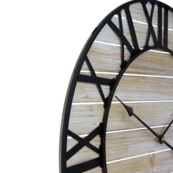 Clocks-Kirkland's Home Round Whitewashed Metal Frame Wall Clock