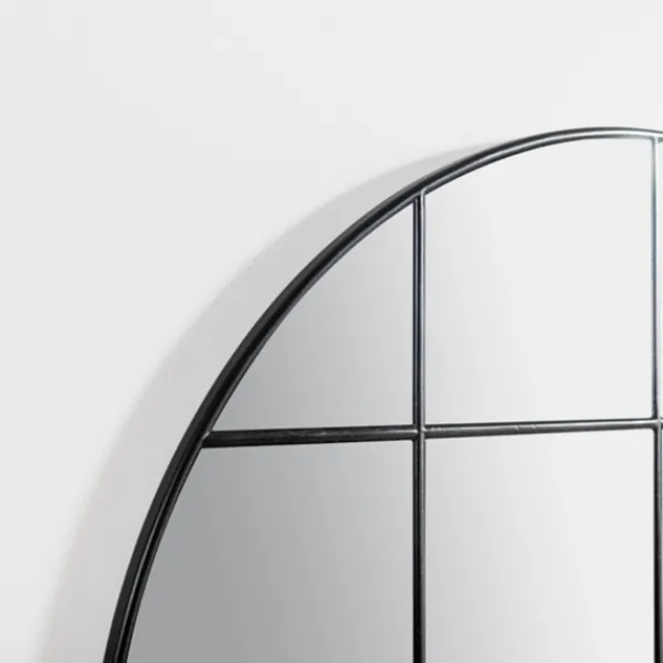 Decorative Mirrors-Kirkland's Home Round Windowpane Wall Mirror Black