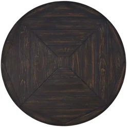Coffee Tables-Kirkland's Home Round Wood Flared Base Coffee Table Black
