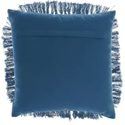 Pillows-Kirkland's Home Royal Diamond Fringe Throw Pillow Blue