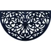 Doormats-Kirkland's Home Rubber Halfmoon Flower Doormat Black