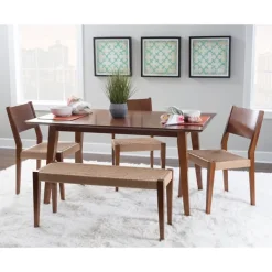 Dining Sets-Kirkland's Home Rubberwood Handwoven Rope 6-Pc. Dining Set