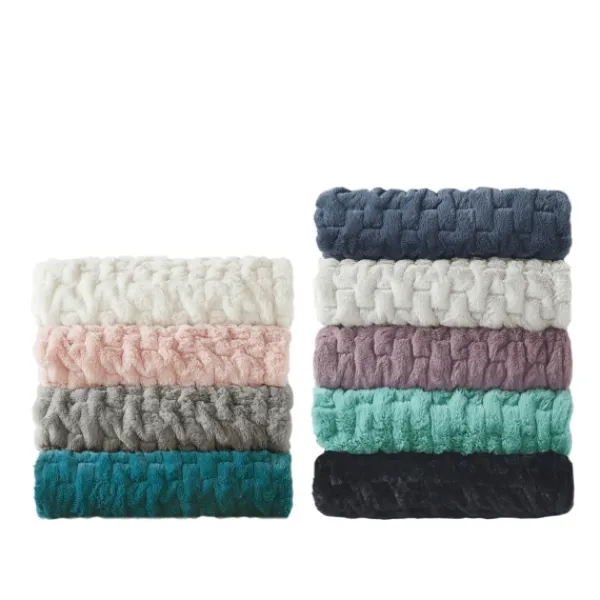 Blankets & Throws-Kirkland's Home Ruched Fur Throw Ivory
