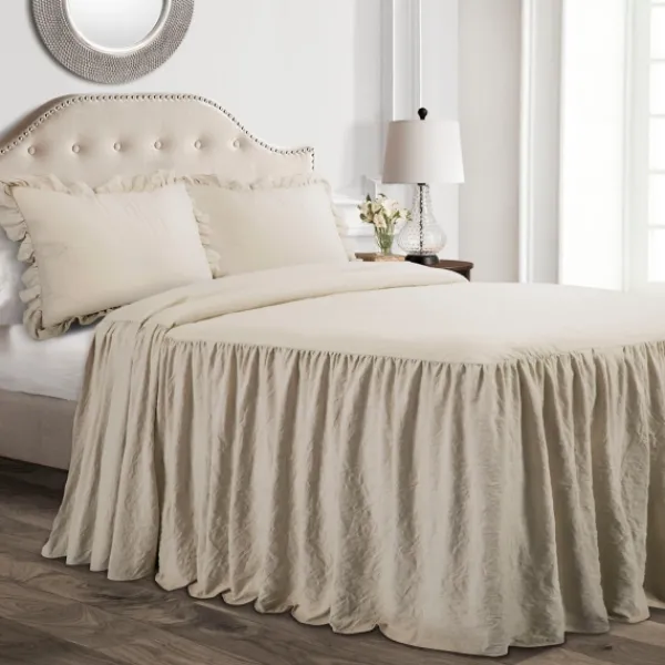 Comforters-Kirkland's Home Ruffle Skirt 3-Pc. Queen Comforter Set Tan