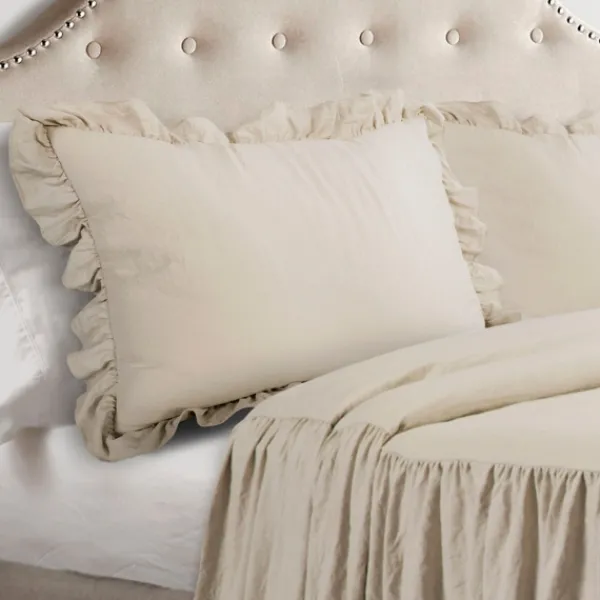 Comforters-Kirkland's Home Ruffle Skirt 3-Pc. Queen Comforter Set Tan