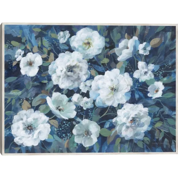 Framed Art-Kirkland's Home Rugosa Roses Floral Framed Wall Art Blue/White/Green