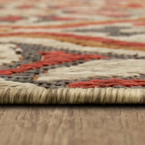 Outdoor Rugs-Kirkland's Home Rust Boho Ikat Indoor/Outdoor Area Rug, 5X7 Red