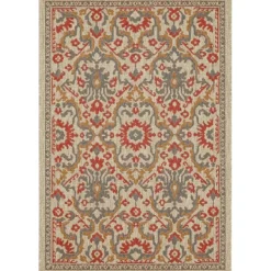 Outdoor Rugs-Kirkland's Home Rust Global Ikat Indoor/Outdoor Area Rug, 5X7 Red/Tan