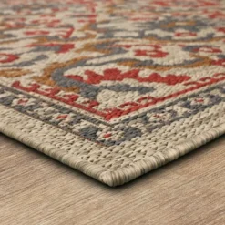 Outdoor Rugs-Kirkland's Home Rust Global Ikat Indoor/Outdoor Area Rug, 5X7 Red/Tan