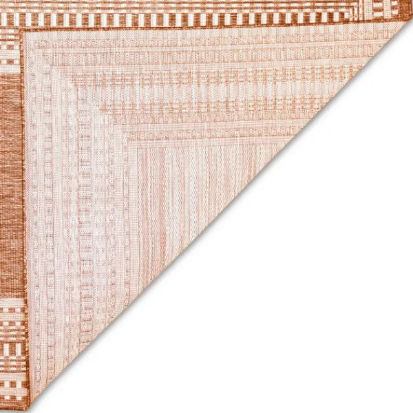 Outdoor Rugs-Kirkland's Home Rust Linear Macy Indoor/Outdoor Area Rug, 4X7 Orange