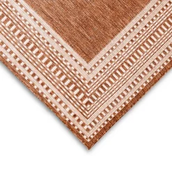 Outdoor Rugs-Kirkland's Home Rust Linear Macy Indoor/Outdoor Area Rug, 6X9 Orange