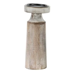 Candle Holders-Kirkland's Home Rust Rustic Mango Wood 3-Pc. Candle Holder Set White/Brown