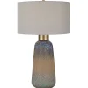 Table Lamps-Kirkland's Home Rusted Blue Embossed Ceramic Table Lamp Gray