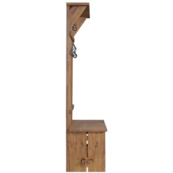 Entryway Furniture-Kirkland's Home Rustic Acacia Wood Hall Tree
