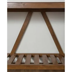 Console Tables-Kirkland's Home Rustic A-Frame Marble And Walnut Console Table