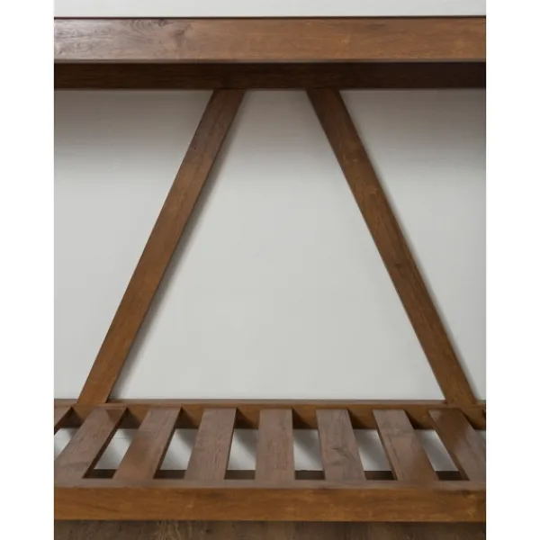 Console Tables-Kirkland's Home Rustic A-Frame Marble And Walnut Console Table