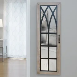 Armoires-Kirkland's Home Rustic Arch Jewelry Armoire Mirror Tan