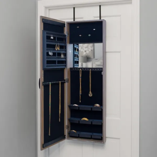 Armoires-Kirkland's Home Rustic Arch Jewelry Armoire Mirror Tan