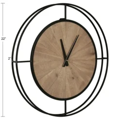 Clocks-Kirkland's Home Rustic Brown And Black Newfield Clock