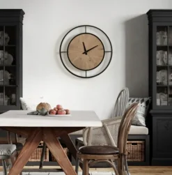Clocks-Kirkland's Home Rustic Brown And Black Newfield Clock