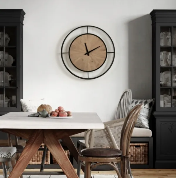 Clocks-Kirkland's Home Rustic Brown And Black Newfield Clock