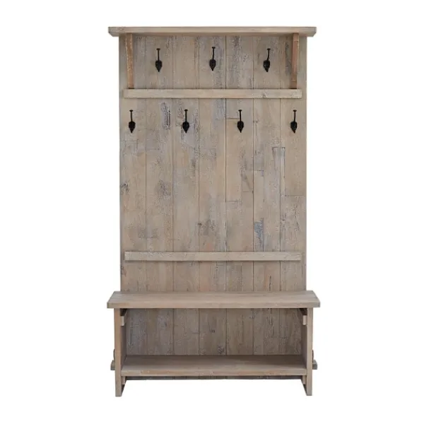 Entryway Furniture-Kirkland's Home Rustic Driftwood Hall Tree Brown