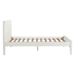 Beds & Headboards-Kirkland's Home Rustic Eggshell Wood Panel Full Bed Frame White