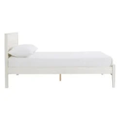 Beds & Headboards-Kirkland's Home Rustic Eggshell Wood Panel Full Bed Frame White