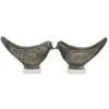 Statues & Figurines-Kirkland's Home Rustic Etched Birds 2-Pc. Figurine Set Gray/White