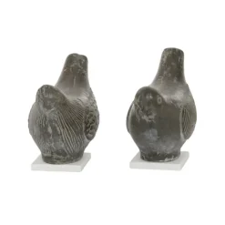 Statues & Figurines-Kirkland's Home Rustic Etched Birds 2-Pc. Figurine Set Gray/White