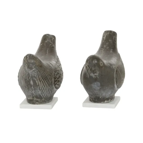 Statues & Figurines-Kirkland's Home Rustic Etched Birds 2-Pc. Figurine Set Gray/White